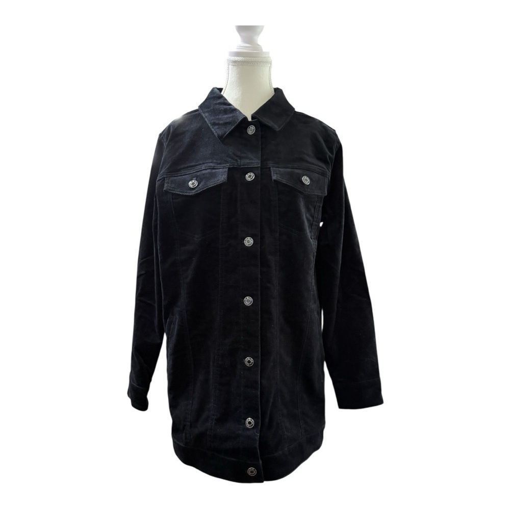 Denim & Co. Black Corduroy Jacket – Size M – NWT